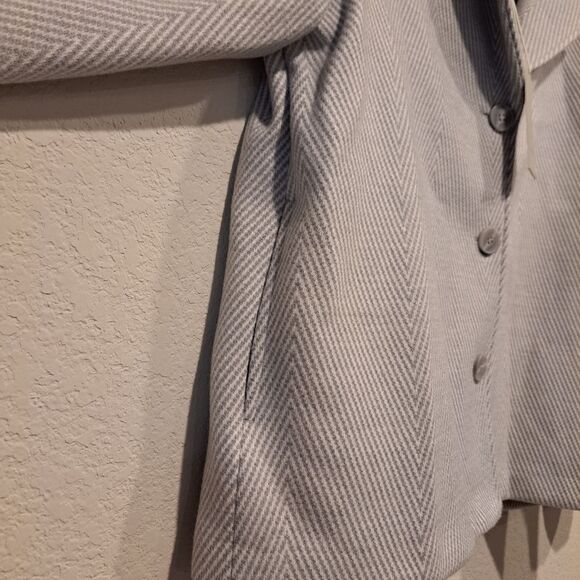 Joie Wool Blend Pea Coat Chevron Light Blue Collar 3 Buttons Outerwear sz XL - Picture 10 of 14